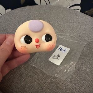 Baby Three 100% face with boba eyes and Merry Christmas Cheeks